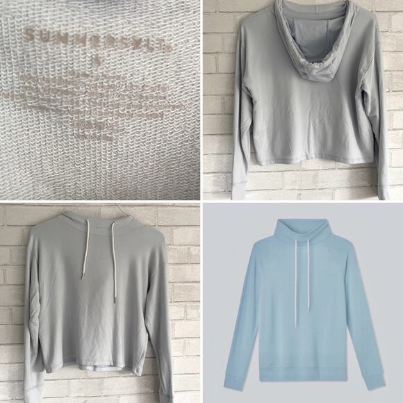 Summersalt Summeravlt The Softest French Terry Funnel Neck Pullover Lt Blue sz S - Picture 1 of 14